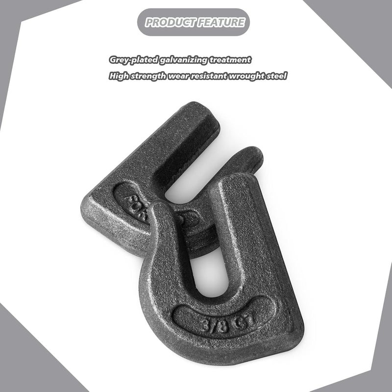 XHMAXE 6Pack 3/8''Weld On Hook,Tractor Chain Hooks,G70 Weld On Grab Hooks, Heavy Duty Weldable Chain Hooks 3/8 for Chain Pulling and Lifting, Trailer Truck, Rigging, Tractor-6600 LBS Capacity - Image 4